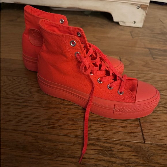 Neon Orange Platform Converse - Picture 3 of 4